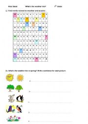 English Worksheet: group session about the weather