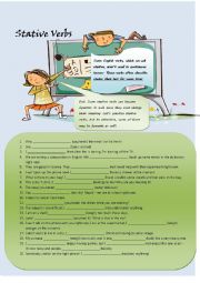 English Worksheet: Stative Verbs