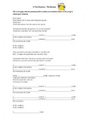 English Worksheet: song activity - present perfect continuous