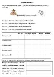 English Worksheet: SPORTS CONTEST