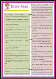 English Worksheet: Reported Speech