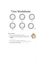 Time with questions worksheet