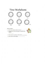 English Worksheet: Time with questions worksheet