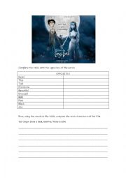 English Worksheet: The corpse bride