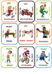 English Worksheet: Sports Go fish 2