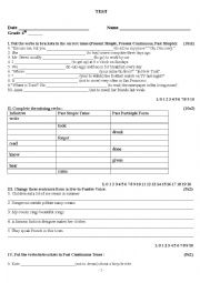 English Worksheet: TEST GRAMMAR