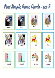 English Worksheet: Simple Past - Game Cards / set 7