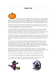 English Worksheet: Halloween story
