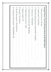 English Worksheet: Reported Speech