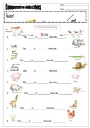 English Worksheet: Comparative Adjectives