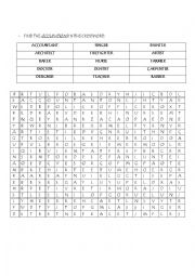 English Worksheet: crossword occupations
