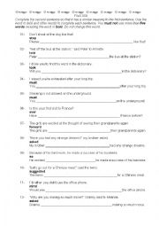 English Worksheet: Paraphrases