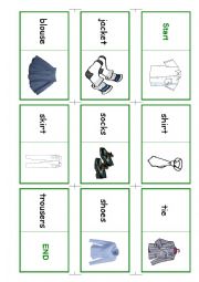 English Worksheet: school uniform domino