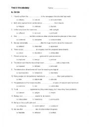 English Worksheet: C2 Vocabulary Test 2