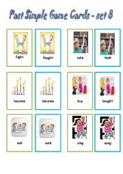 Past Simple - Irregular Verbs Cards / set 8