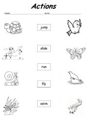 English Worksheet: actions