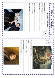 English Worksheet: COLDPLAY VIVA LA VIDA WEBQUEST