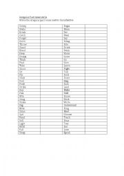 English Worksheet: Irregular Past tense verbs - infinitives to past tense