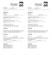 English Worksheet: Song Yes Goodbye Beatles