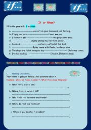 English Worksheet: IF   or   WHEN (part 2)