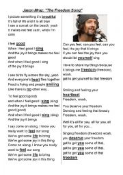 English Worksheet: Freedom Song by Jason Mraz