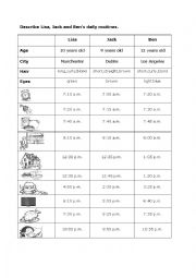 English Worksheet: Daily routines