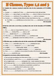 English Worksheet: If clauses, types 1, 2 and 3 
