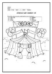 English Worksheet: circus day