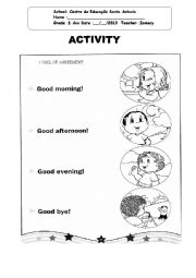 English Worksheet: GREETINGS