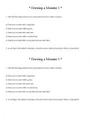 English Worksheet: Drawing a monster