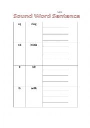 English Worksheet: Sound Word Sentence