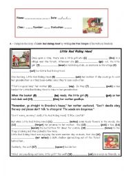 English Worksheet: Little Red Riding Hood ( 7th test)