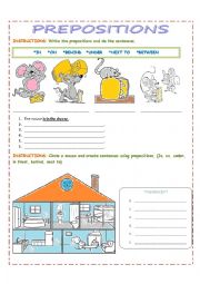 English Worksheet: PREPOSITIONS