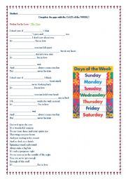English Worksheet: Friday Im in love - The cure