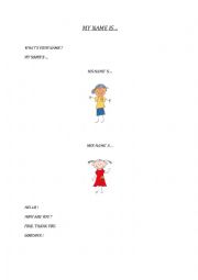 English Worksheet: MY NAME IS ...