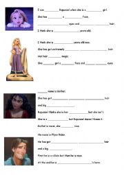 English Worksheet: Rapunzel movie extract