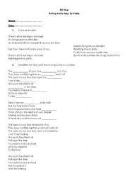 English Worksheet: Song Rolling in the Deep. Adele.