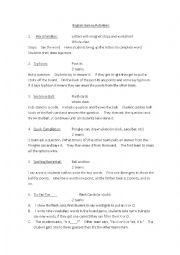 English Worksheet: Games and Activities