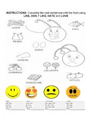 English Worksheet: LIKES AND DISLIKES