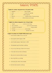 English Worksheet: PASSIVE VOICE (present/past)