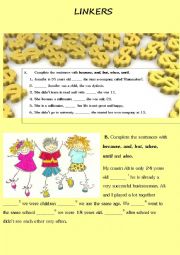 English Worksheet: Linkers