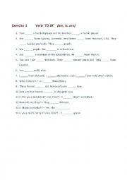 English Worksheet: Verb to be - GAP FILL EXERCISE