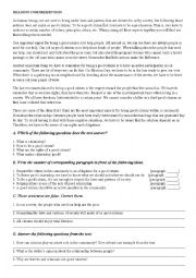 English Worksheet: Reading comprehension 