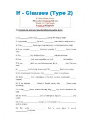 English Worksheet: If-clauses Type 2