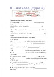 English Worksheet: If-clauses Type 3