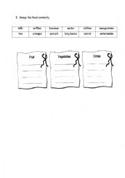 English Worksheet: food