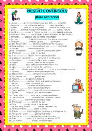 English Worksheet: PRESENT CONTINUOUS