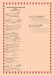 English Worksheet: listen and fill in the gaps