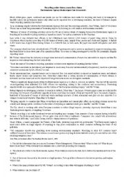 English Worksheet: Threats on Waste Recycling / The passive