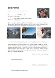 English Worksheet: Adventure, Dean Potter